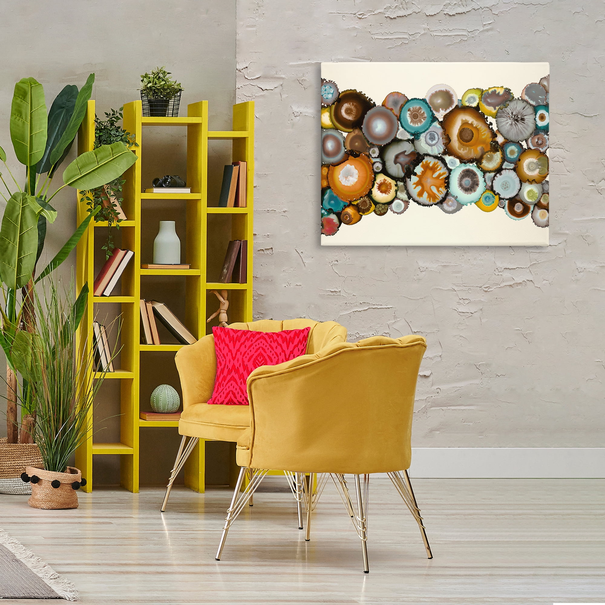 Stupell Industries Various Agate Clusters Abstract Painting Wrapped Canvas Art Print Wall Art, 40 x 30