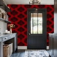 thumbnail image 3 of Vintage Peel and Stick Wallpaper Black Red Floral Damask Vintage Elegance baroque Wall Mural 17.7in x 9.8ft Self Adhesive Removable Wall Paper Renter Friendly Wallpaper for Bedroom Livingroom Office, 3 of 8