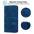 thumbnail image 2 of TECH CIRCLE for Samsung Galaxy S22 Cover, [Embossed Kitten Flower] [Shock-Absorbent Bumper] [Card Slots] [Kickstand] [Magnetic Closure] Flip Folio Soft TPU Back Cover for Samsung S22 5G 6.1", Blue, 2 of 5