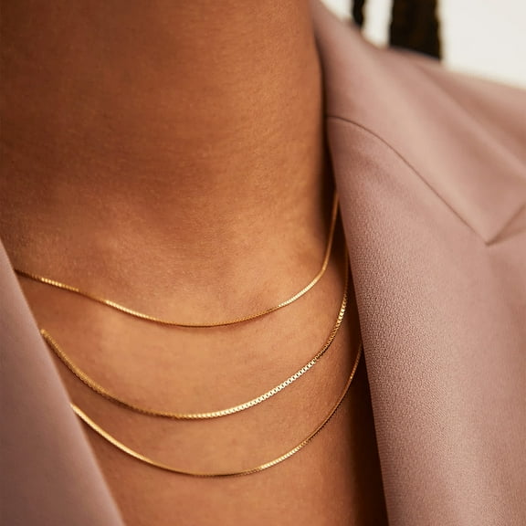 JUSIP Layered Necklaces for Women,Dainty Gold Necklace for Women Trendy Gold Plated Necklace Set Stack Cuban Link Paperclip Chain Herringbone Jewelry Gifts 3Pcs