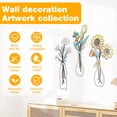 thumbnail image 4 of Juego de 3 Pzas de Arte de Pared de Flores de Metal, Fácil Instalación, Decoración de Pared de Flores de Hierro, Decoración de Granja Floral de Metal con Tornillos para Dormitorio y Comedor, 4 of 9