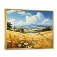 thumbnail image 2 of Designart "And Sky Countryside Wheat painting III" Landscapes Floater Framed Canvas Print, 2 of 7
