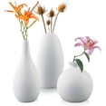 thumbnail image 1 of Jarrones De Cerámica, Set 3 Florero Decorativo para Hogar Minimalista Moderno Fino, floreros de cerámica modernos floreros rústicos para mesa, centro de mesa, sala de estar, baño, recámara (Blanco), 1 of 4