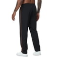 thumbnail image 3 of Xidunhg Men's Black Sweatpants, Neon Orange Contrast Side Stripe, Quick Dry Straight Leg Gym Casual Pants with Zipper Pockets, 3 of 10