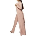 thumbnail image 5 of One shoulder elastic waist jumpsuit, loose long sleeves, wide leg pants, long jumpsuit, women, 5 of 10