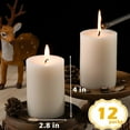 thumbnail image 2 of Ivory Pillar Candles – 2.8x4 Unscented Candle Set of 12 – Dripless, Smokeless, and Clean Burning Household Large Decorative Table Candles – Perfect for Weddings, Parties, Dinners, 2 of 15
