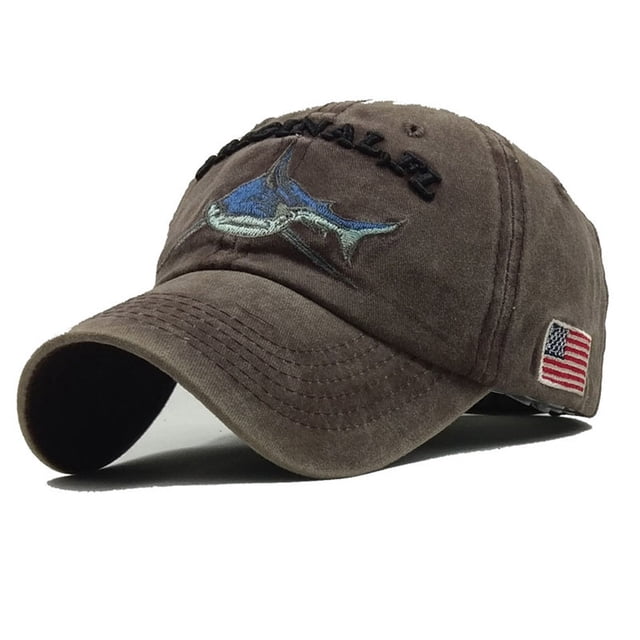 Gorra de béisbol Jumpingount de algodón lavada, ajustable, transpirable, bordado, color café