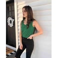 thumbnail image 4 of V Neck Tank Tops for Women Loose Fit Sleeveless Top Summer Clothes Dark green XXXL, 4 of 6