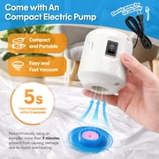 Livhil 10 Combo Vacuum Storage Bags with Electric Pump, Reusable Travel Vacuum Storage Bags for Clothes Compression, Space Saver Travel Essentials (Clear)