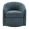 thumbnail image 4 of Bella Swivel Barrel Chair in Blue Denim Fabric, 4 of 8