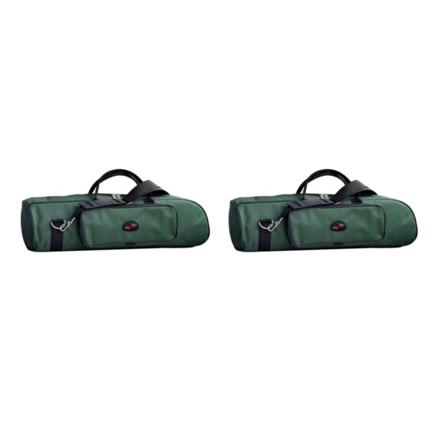 Eigraketly Estuche de transporte para trompeta de concierto Correa de hombro impermeable de tela Oxford Verde Verde 2piezas