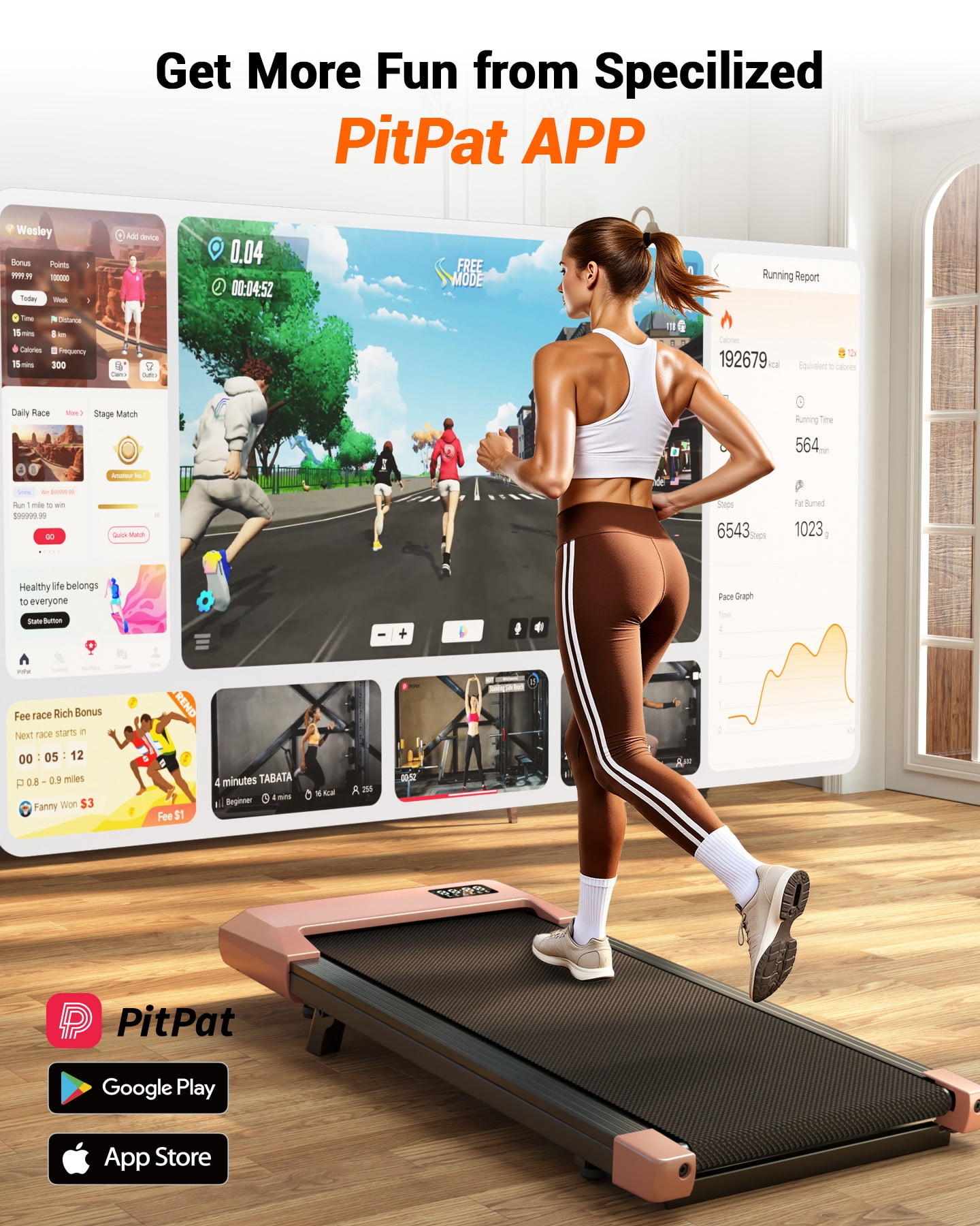 SSPHPPLIE Walking Pad with Incline, Under Desk Treadmill, 3 in 1 Portable Treadmills for Home with Remote Control LED Display, 2.5 HP Quiet Mini Treadmill for Office Home Use, 300 Lbs Capacity