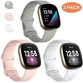 thumbnail image 2 of Compatible With Fitbit Versa 3 Bands For Women, 3 Pack Waterproof Soft Silicon Replacement Sport Wristband For Fitbit Versa 3 / Fitbit Sense Smart Wat, 2 of 2