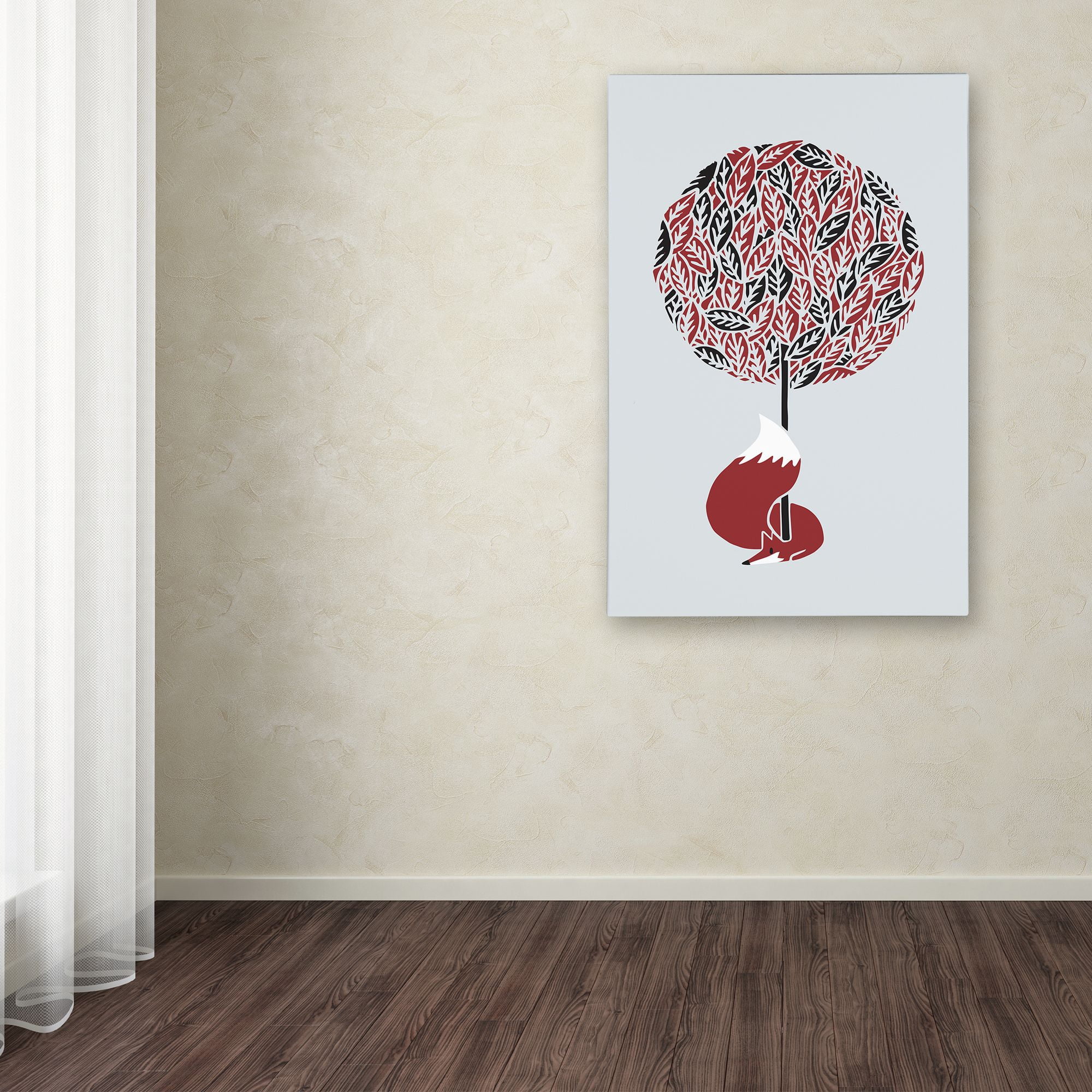 Trademark Fine Art 'Cherry Tree Fox' Canvas Art by Robert Farkas