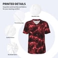 thumbnail image 3 of KLL Red Line for Men's Baseball Shirts,Short Sleeve Casual Shirts Button Down Shirt for Men Beach Summer Wedding Shirt-, 3 of 7