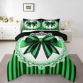 thumbnail image 2 of Erosebridal Bow-tie Bedding Sets Twin with Comforter, Kawaii Princess Bow Duvet Insert, Striped Abstract Decor, Reversible, 2 of 7