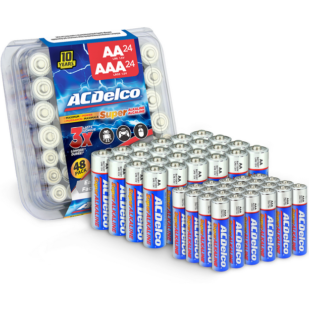 ACDelco AA and AAA Batteries, 48Count Combo Pack Alkaline Battery, 24