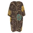 thumbnail image 5 of Floral Rug Brown Yellow Blue Sleepshirts For Sleeping Travels Loose Sleepdress Pajama Dress Soft Nightdress Sleepwear, 5 of 7