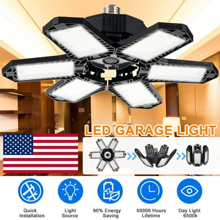 

Kqiang 300W LED Garage Light Bulb 30000LM 6500K Super Bright Shop Ceiling Light Deformable E27 for Garage Warehouse Shop Basement