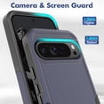 thumbnail image 3 of Decase for Google Pixel 9 Pro XL Case, Shockproof Heavy Duty Hybrid Protection Hard PC Shell Flexible TPU Bumper, Military Grade Drop Proof Durable Protective Case with Screen Protector,Darkblue, 3 of 5