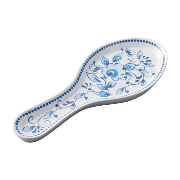Gourmet Art Blue & White Floral Melamine Spoon Rest Spoon Holder Kitchen Utensil Holders