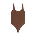 thumbnail image 3 of No Boundaries Women's Seamless Smoothing Rib Square Neck Bodysuit, Sizes XS-XXXL, 3 of 4