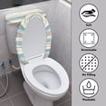 thumbnail image 3 of HELLHERO Stripes Toilet Lid Seat Cover Set Stretch Set of 2 Elastic Installation Washable for Bathroom Supplies, 3 of 7