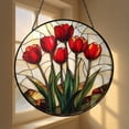 thumbnail image 4 of Tulip Flower Stained Glass Suncatcher, Spring Garden Window Art Gift for Mother’s Day, 4 of 4