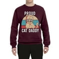 thumbnail image 3 of Proud Cat Daddy Cat Lover Unisex Crewneck Graphic Sweatshirt, Maroon, Medium, 3 of 5