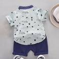 thumbnail image 6 of WERYOUNG Boy's Summer Outfits Short Sleeve Lapel Star Print Top And Shorts Casual Daily Wear Sets Stylish Clothes Sets 12-18 Months, 6 of 9