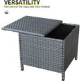 thumbnail image 5 of YEXJ Outdoor Wicker Storage Side Table, Patio Grey PE Rattan End Table with Storage, Square Container for Furniture Covers, Toys, and Gardening Tools, 5 of 7