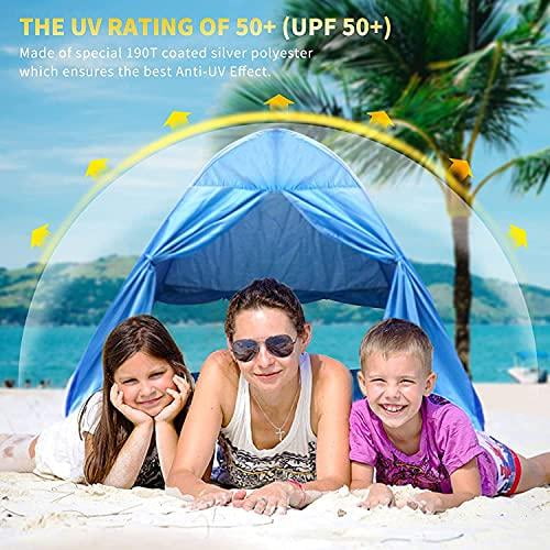 Beach Tent,Pop Up Beach Shade, UPF 50+ Sun Shelter Instant