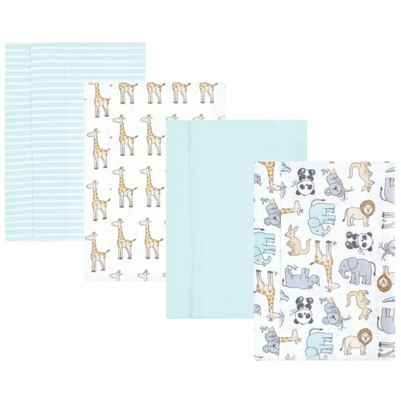 Hudson Baby Cotton Flannel Burp Cloths, Kangaroo, One Size