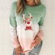 thumbnail image 2 of Moda mujer manga larga cuello redondo Navidad impreso señoras sudadera Tops blusa Fridja fksj2517, 2 of 4
