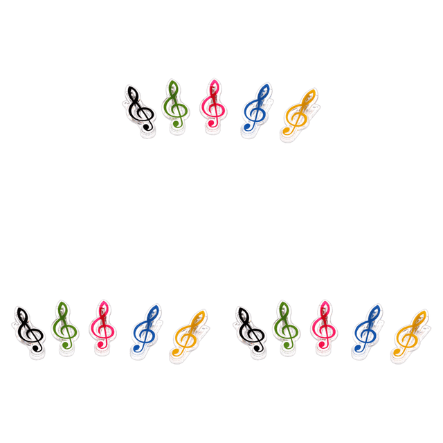 Clips Papelería Notas Musicales Multicolores para Cuaderno (Multicolor) 5 Uds.