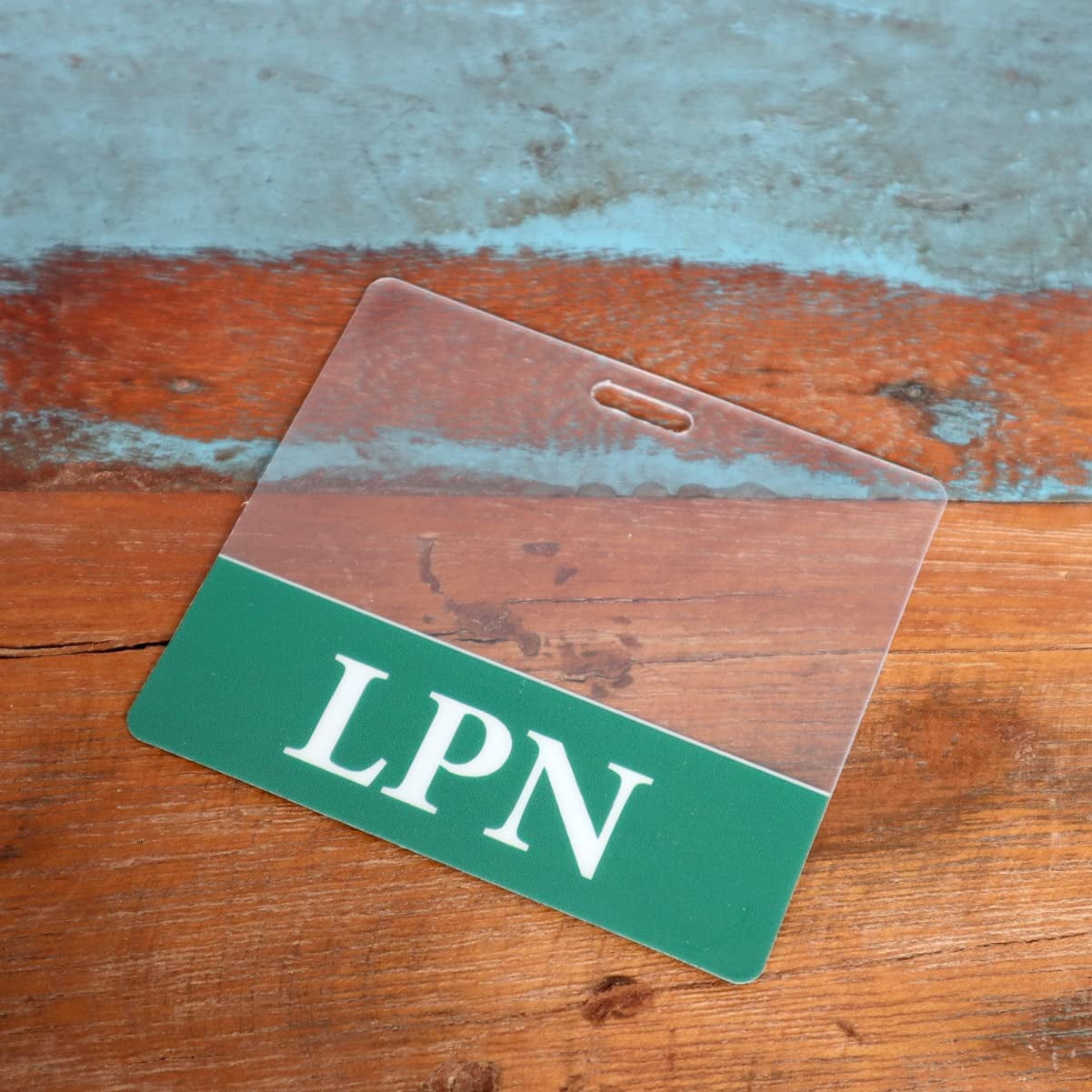 5 Pack - Clear LPN Badge Buddy Horizontal - Hospital & Nurse ID Backer Cards - Transparent Title/Role Identifier - Wear Behind Medical Name Badge on I’D Reel or Lanyard by Specialist ID (Green)