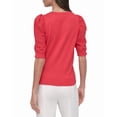 thumbnail image 2 of DKNY womens  V-Neck Twist Sleeve Sweater, XL, White, 2 of 3