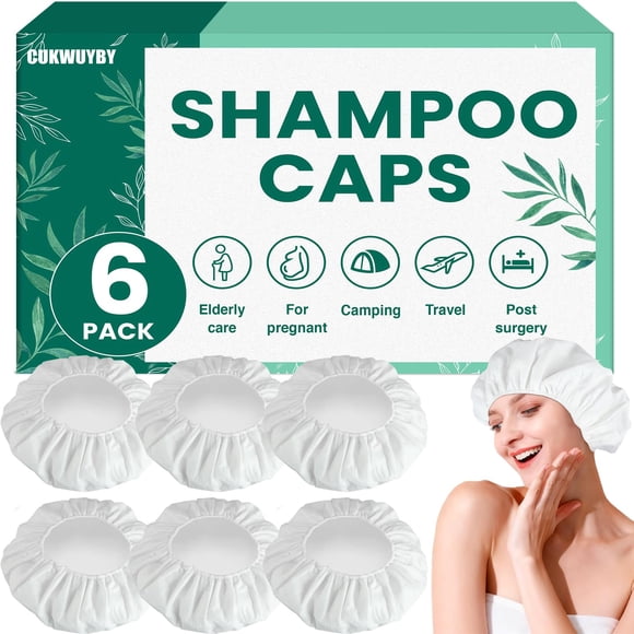Gorros de Champú WUYUAN Sin Enjuague para Personas Postradas, Paquete de 6