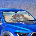 thumbnail image 2 of Yuyamidu Dachshund Dog Car Sun Shade Windshield Beach Car Sunshade for Windshield Seaside Car Window Sun Shade Protector Accessories for SUV Van Big Sedan Hatchback, 2 of 7