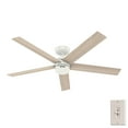thumbnail image 4 of Hunter - Burton Indoor/Outdoor Ceiling Fan, Wall Control, 52-inch, Fresh White, Farmhouse-style, 4-speed WhisperWind Motor, 52929, for porches, patios, sunrooms, bathrooms, 4 of 17