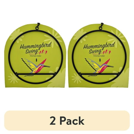 (2 pack) Backyard Glory Black Metal Hummingbird Swing