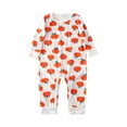 thumbnail image 2 of Michellecmm Halloween Family Matching Pajamas Set, Cartoon Fruit Print Buttons Ribbed Closure Casual Daily Sleepwear, 2 of 7
