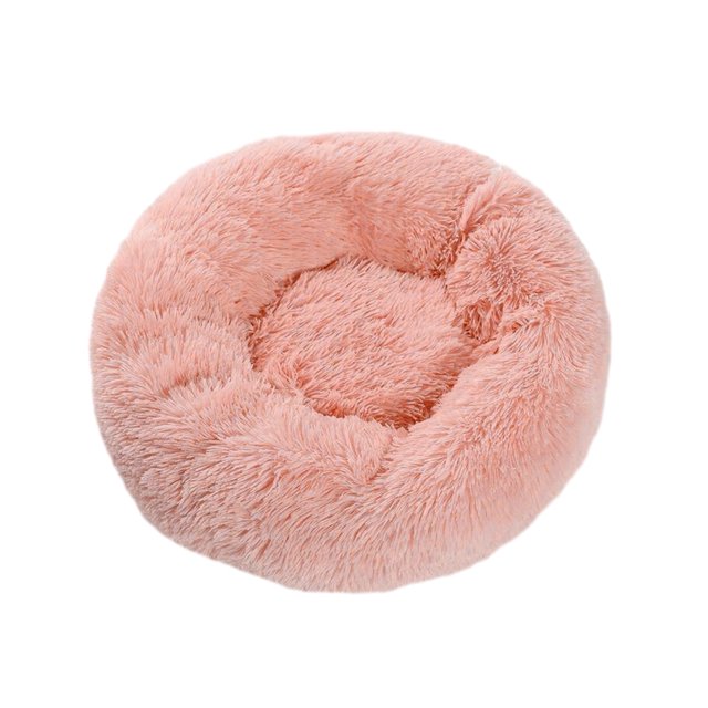 Ruiboury Double Filler Cotton Fury Surface - Elasticity Supported Round Rug Light Pink S(40*40)