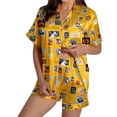 thumbnail image 3 of XINPING Halloween Pajama Set Whimsical Halloween Printed Pajama Notched Collar and Short Sleeves Cozy Home Loungewear In Short Pants for Fall and Holidays L, 3 of 8