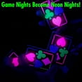 thumbnail image 3 of Naipes con luz negra ultravioleta de Island Dogs: baraja con brillo fluorescente de neón para juegos con luz negra, naipes que brillan en la oscuridad, fiestas y póquer, tarjetas únicas, duraderas, gr, 3 of 5