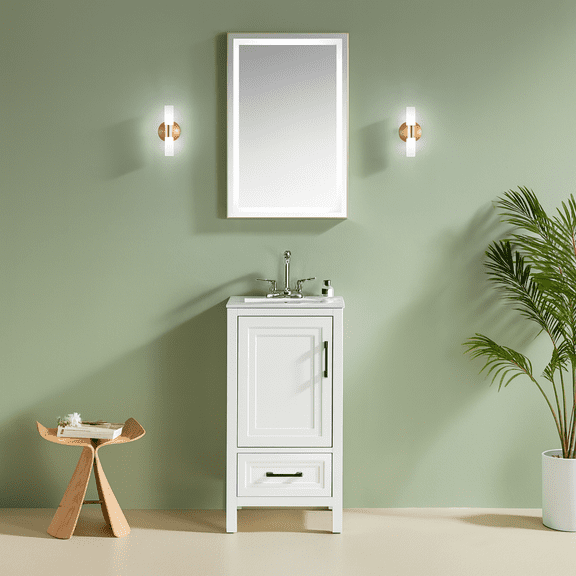 Fully Assembled 18'' Freestanding Single Bathroom Vanity with Top