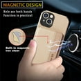 thumbnail image 4 of SaniMore for iPhone 14 Plus (6.1" 2022) Case, PU Leather Carbon Fibre Pattern, Flip Wallet Card Slots RFID Blocking Magnetic Car Mount Shockproof Anti-fall Protective Shell, Khaki, 4 of 7