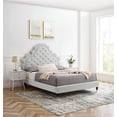 thumbnail image 2 of Tufted Platform Bed Frame, Full Size, Velvet, Light Grey Gray, Modern Contemporary Urban Design, Bedroom Master Guest Suite, 2 of 10