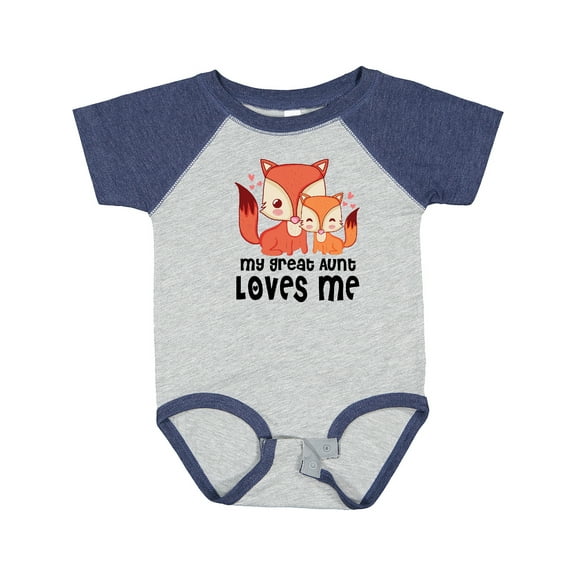 Inktastic Fox My Great Aunt Loves Me Boys or Girls Baby Bodysuit