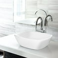 thumbnail image 4 of Miligoré 16" x 16" Flared Square White Ceramic Vessel Sink - Modern Above Counter Bathroom Vanity Bowl, 4 of 4